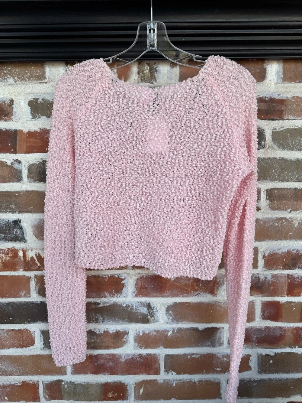 H&M Pink Chenille Cropped Sweater